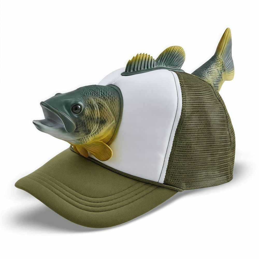 قبعة بيسبول مضحكة بتصميم سمكة  - مراجعة Trucker Cap Mesh وسعره